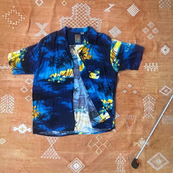 Vintage Pineapple Connection Hawaiian Shirt – Tropical Palm Print, Size XL - Picture 4 of 5